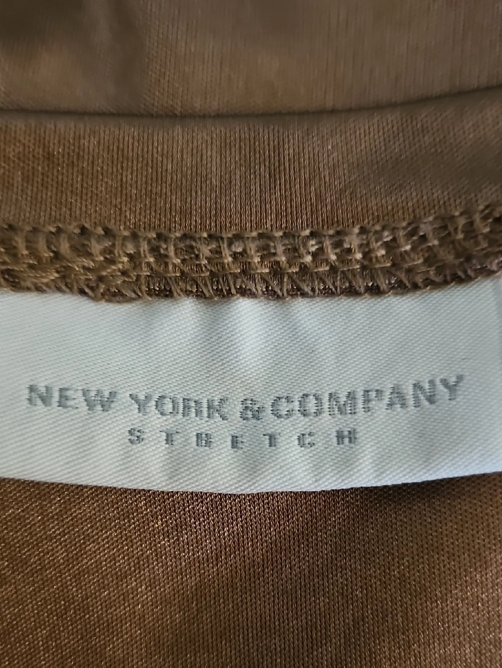 NEW YORK & CO Bronze Satin Ruched V-neck Sleeveless Top
